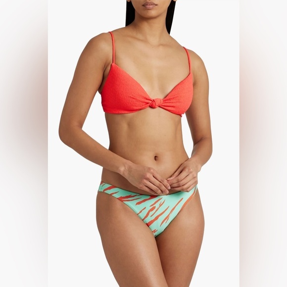 Vix by Paula Hermanny Firenze Erin Knot Top in Coral - Picture 2 of 16